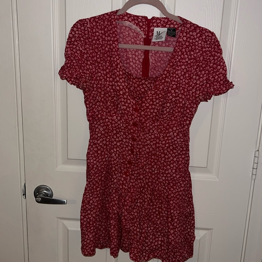Vintage 90s zipper back button front mini dress